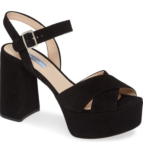 prada bicolor suede platform sandals|Prada platform sandals size 38.